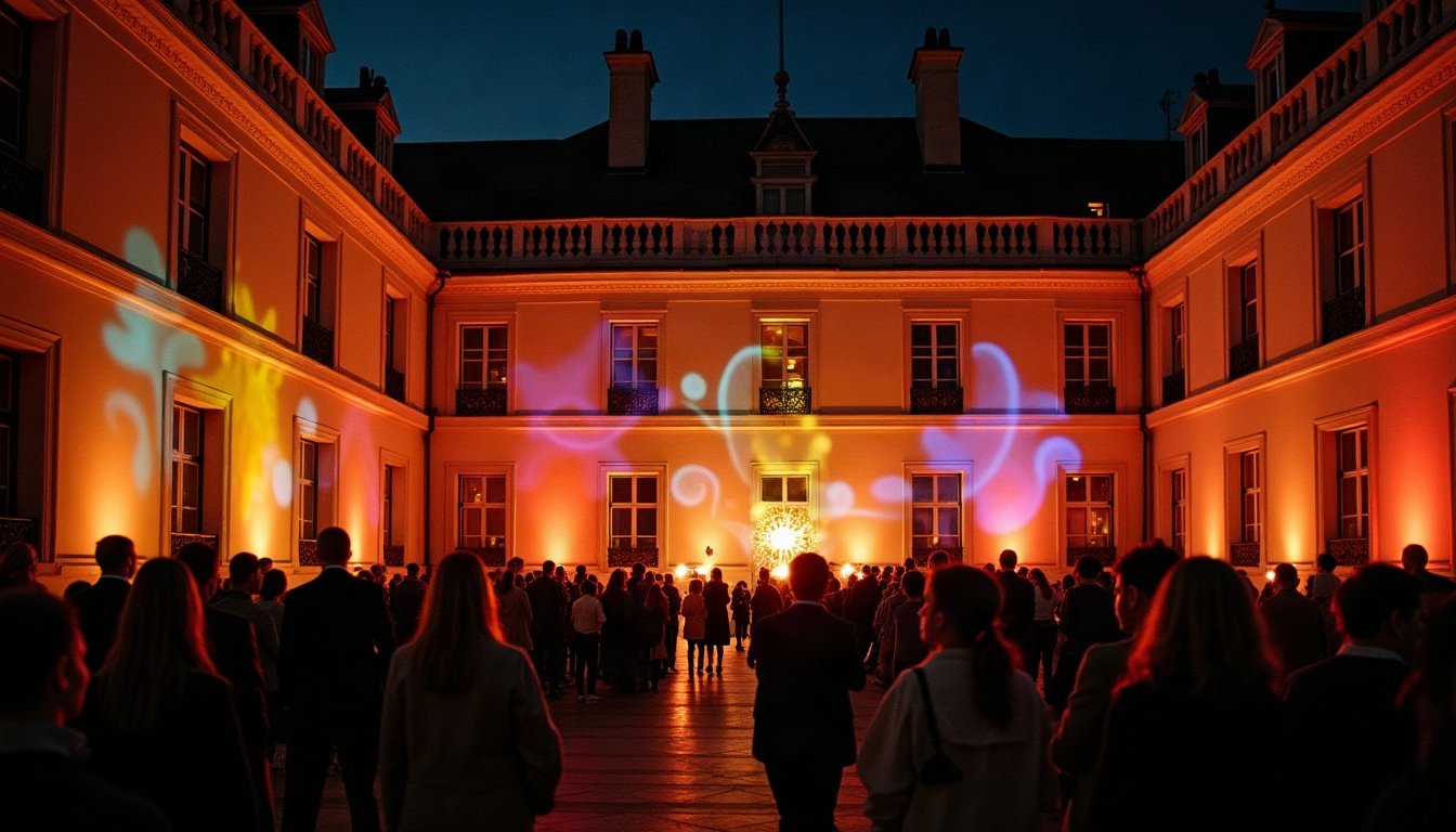Soirée culturelle dans la cour d'un monument parisien